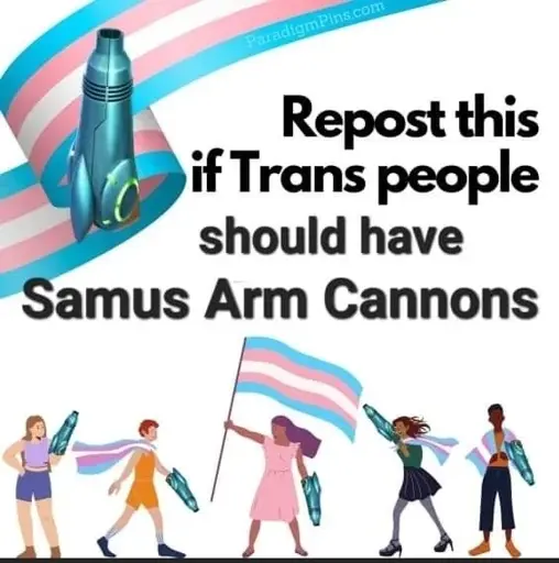 Repost this if Trans people should have Samus Arm Cannons