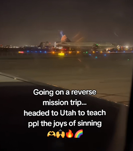 Going on a reverse mission trip...
headed to Utah to teach ppl the joys of sinning (TikTok screenshot)