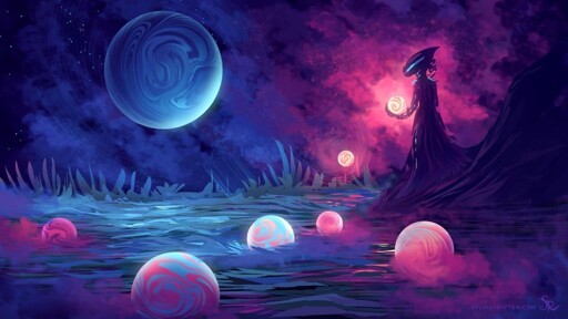 Pondering the rarest of alien orbs.