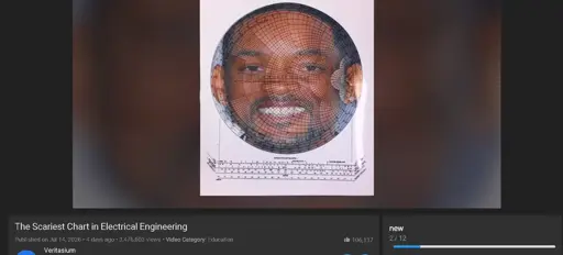 Veritasium on youtube snuck a picture of Will Smith into a video about electrical engineering