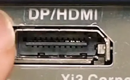 Picture showing a port which is both HDMI and DisplayPort